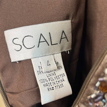 Load image into Gallery viewer, Size 4 Scala Brown Beaded Silk Formal Gown Prom Dress
