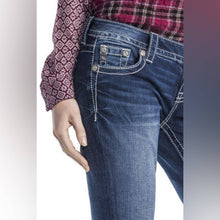 Load image into Gallery viewer, Size 29 Miss Me Signature Rise Silent Embroidered Detail Cuffed Skinny Denim Jeans

