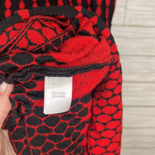 Load image into Gallery viewer, Size 8 St. John Red &amp; Black Oval Design Fit And Flare Knit Dress
