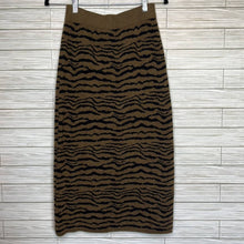Load image into Gallery viewer, Small Lou &amp; Grey Cyprus Tiger Stripe Black &amp; Brown Midi Skirt
