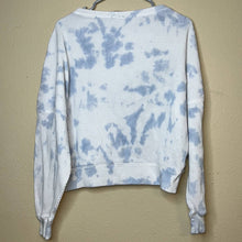 Load image into Gallery viewer, Medium Urban Outfitters Blue White Tie Dye Waffle Knit Sweatshirt
