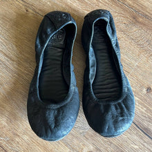 Load image into Gallery viewer, Sz 6.5 Tory Burch Leather Matte Black Eddie Ballet Flats Shoes

