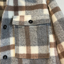 Load image into Gallery viewer, Small Fore Neutral Colored Plaid Button Up Shacket
