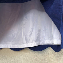 Load image into Gallery viewer, Small Lauren James Navy Blue Seersucker Scalloped Hem Mini Skirt
