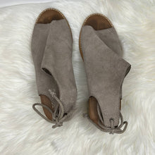 Load image into Gallery viewer, Size W10 TOMS Tan Elba Desert Taupe Suede Peep Toe Ankle Booties
