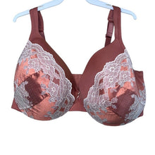 Load image into Gallery viewer, 42G Cacique Plus Dusty Rose Pink White Lace Lightly Lined Full Coverage Bra
