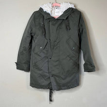 Load image into Gallery viewer, Small Lucky Brand Army Green Faux Fur Cocoon Coat
