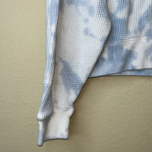 Load image into Gallery viewer, Medium Urban Outfitters Blue White Tie Dye Waffle Knit Sweatshirt
