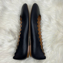 Load image into Gallery viewer, Size 10 J. Crew Black Scalloped Ballet Flats Shoes
