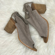 Load image into Gallery viewer, Size W10 TOMS Tan Elba Desert Taupe Suede Peep Toe Ankle Booties
