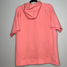 Load image into Gallery viewer, Large Old Navy Dynamic Fleece Coral Orange Short Sleeve Hoodie Shirt
