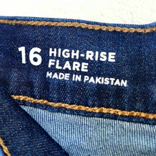 Load image into Gallery viewer, Size 16 A.N.A Plus High Rise Raw Hem Dark Wash Flare Jeans
