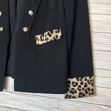 Load image into Gallery viewer, Small Chicos Leopard-Print Trim Blazer
