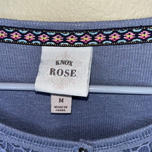 Load image into Gallery viewer, Medium Knox Rose Boho Blue Lace Babydoll Top

