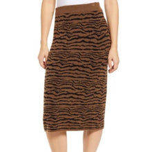 Load image into Gallery viewer, Small Lou &amp; Grey Cyprus Tiger Stripe Black &amp; Brown Midi Skirt
