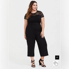 Load image into Gallery viewer, Large Torrid Black Plus Studio Luxe Ponte Culotte Jumpsuit
