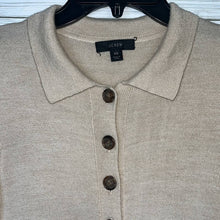 Load image into Gallery viewer, XS J. Crew Tan Merino Wool Collared Sweater Dress
