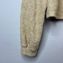 Load image into Gallery viewer, Small Made With Love Yellow Gold Floppy Collared V-Neck Knit Crop Top Sweater
