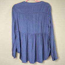 Load image into Gallery viewer, Medium Knox Rose Boho Blue Embroidered Floral Print V-Neck Babydoll Top
