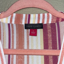 Load image into Gallery viewer, Small Vince Camuto Pink Orange Yellow Stripe V-Neck Sleeveless Top
