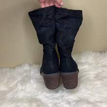 Load image into Gallery viewer, Sz 7.5 Anthropologie Band Of Gypsies Black Crash Slouchy Western Almond Toe Boots Shoe
