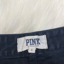 Load image into Gallery viewer, Sz 4 PINK Victoria’s Secret Black Denim Cut Off Shorts
