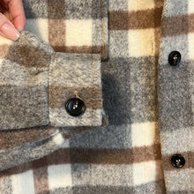 Load image into Gallery viewer, Small Fore Neutral Colored Plaid Button Up Shacket

