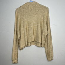 Load image into Gallery viewer, Small Made With Love Yellow Gold Floppy Collared V-Neck Knit Crop Top Sweater
