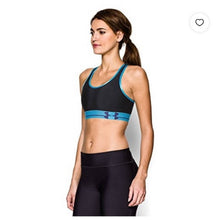 Load image into Gallery viewer, Large Under Armour Black Blue Sports Bra
