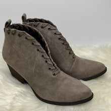 Load image into Gallery viewer, Size 7.5 Coconuts by Matisse Taupe Suede Almond Toe Ankle Booties Shoes
