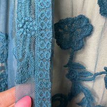 Load image into Gallery viewer, Medium/ Large She + Sky Teal Lace Duster Overlay Kimono
