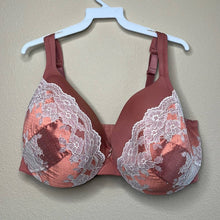Load image into Gallery viewer, 42G Cacique Plus Dusty Rose Pink White Lace Lightly Lined Full Coverage Bra
