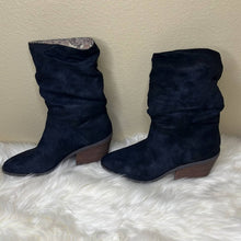 Load image into Gallery viewer, Sz 7.5 Anthropologie Band Of Gypsies Black Crash Slouchy Western Almond Toe Boots Shoe
