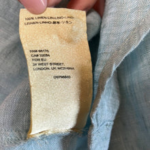Load image into Gallery viewer, Sz 2 Maeve Anthropologie Blue Linen Marva Lace Up Front Top
