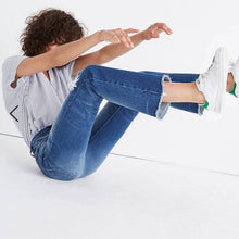 Load image into Gallery viewer, Size 30 Madewell Retro Crop Bootcut Jeans: Knee-Rip Edition
