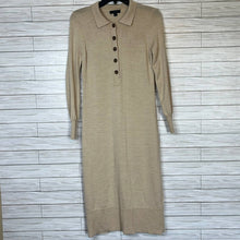 Load image into Gallery viewer, XS J. Crew Tan Merino Wool Collared Sweater Dress
