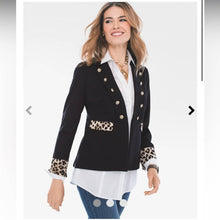 Load image into Gallery viewer, Small Chicos Leopard-Print Trim Blazer
