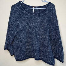 Load image into Gallery viewer, Small Free People Under Your Spell Navy Oversized Chunky Crop Sweater Top
