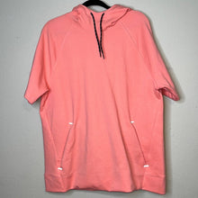Load image into Gallery viewer, Large Old Navy Dynamic Fleece Coral Orange Short Sleeve Hoodie Shirt
