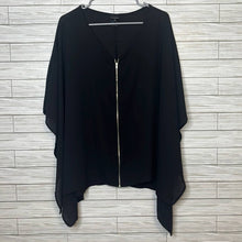 Load image into Gallery viewer, Size 0X Torrid Black Short Sleeve Zip Front Sheer Top Plus
