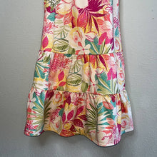 Load image into Gallery viewer, Sz 6 Madison Leigh Yellow Tropical Floral Print Summer Sun Dress
