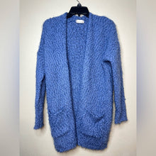Load image into Gallery viewer, Small Altar’d State Blue Popcorn Knit Fuzzy Cozy Cardigan
