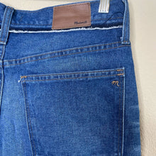 Load image into Gallery viewer, Size 30 Madewell Retro Crop Bootcut Jeans: Knee-Rip Edition
