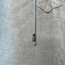 Load image into Gallery viewer, Sz 2 Maeve Anthropologie Blue Linen Marva Lace Up Front Top

