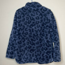Load image into Gallery viewer, Medium Members Mark Black Gray Leopard Sherpa Jacket
