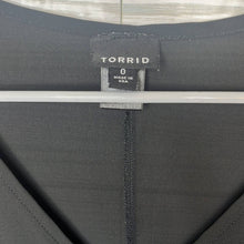 Load image into Gallery viewer, Size 0X Torrid Black Short Sleeve Zip Front Sheer Top Plus
