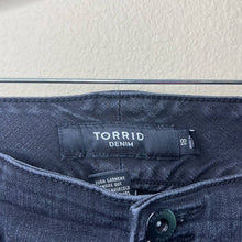 Load image into Gallery viewer, Size 18 Torrid Plus Size Black Denim Shorts
