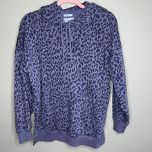 Load image into Gallery viewer, XS American Eagle Ahh-Mazingly Soft Jegging Fit Oversized Purple Leopard Hoodie Top
