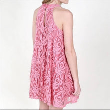 Load image into Gallery viewer, Medium Altar’d State Pink Lace Circle of Love Halter Dress
