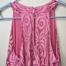 Load image into Gallery viewer, Medium Altar’d State Pink Lace Circle of Love Halter Dress
